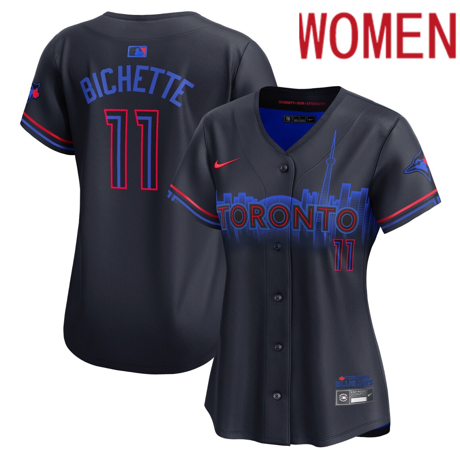 2024 women Toronto Blue Jays #11 Bichette City Connect Nike Dri-FIT MLB Limited black Jersey->toronto blue jays->MLB Jersey
